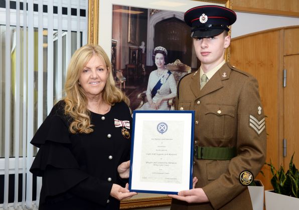 Cadet Staff Sergeant Josh Monteith appointed as a Lord Lieutenant Cadet