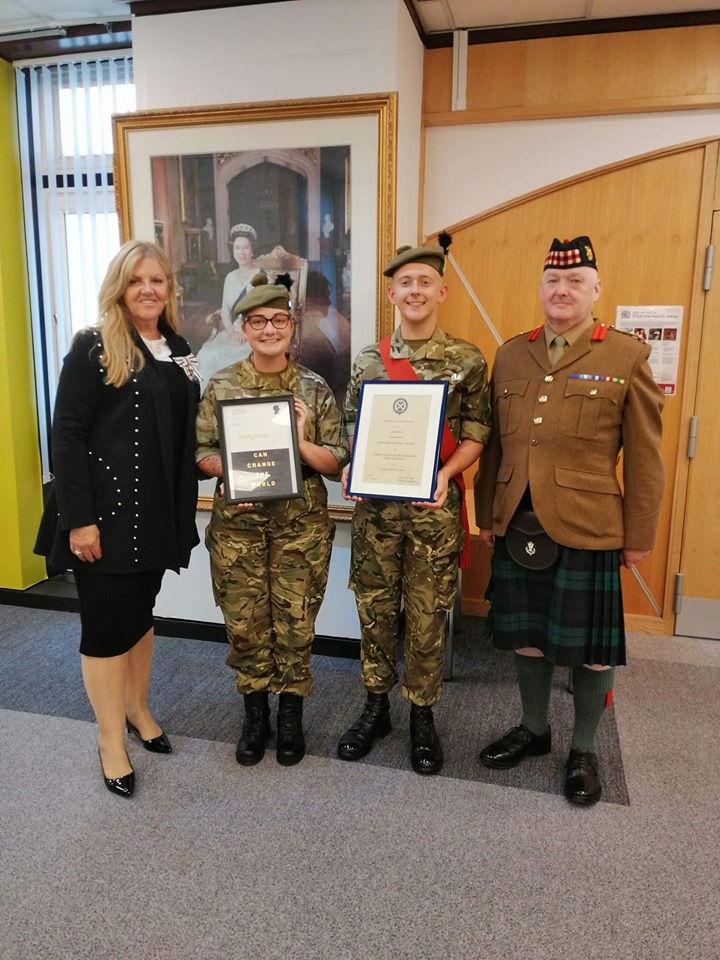 Presentation to Army Cadet and Sergeant