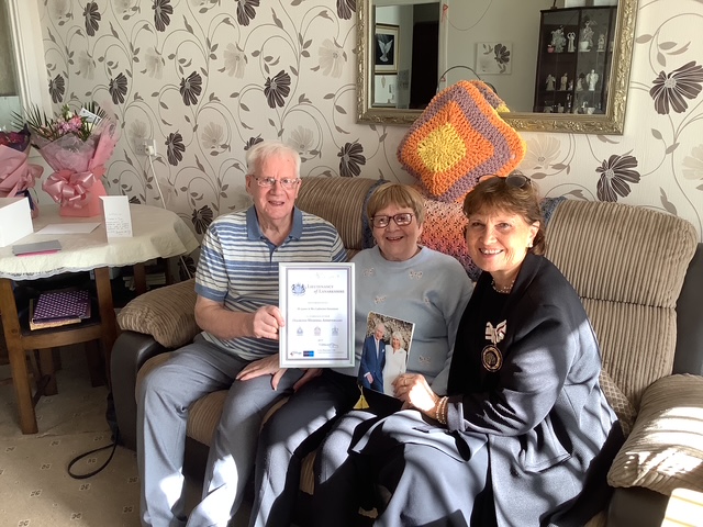 DIAMOND WEDDING ANNIVERSARY- CATHIE AND JIM STEVENSON